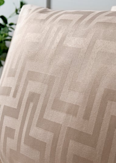 Beige Greek Key Jacquard Cotton Rich Duvet Cover