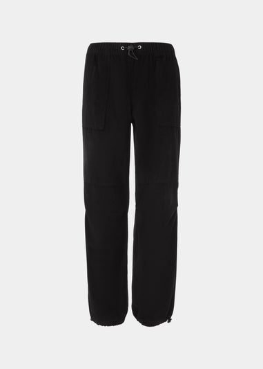 Black Cord Parachute Trousers