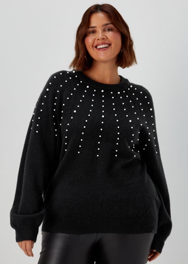 Papaya Curve Black Pearl Knitted Jumper