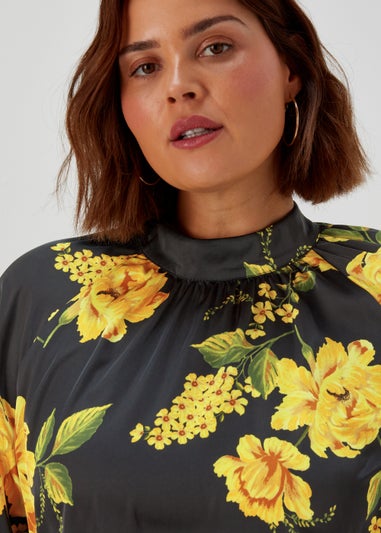 Papaya Multicoloured Floral Satin Top