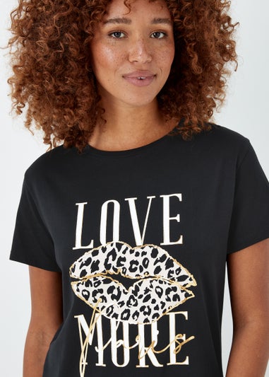 Black Love Slogan T-Shirt