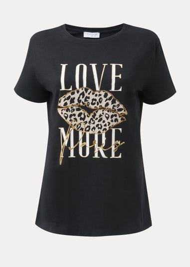 Black Love Slogan T-Shirt
