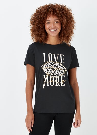 Black Love Slogan T-Shirt