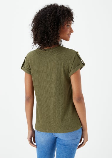 Khaki Textured Utility Top