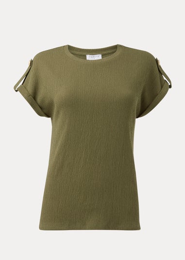 Khaki Textured Utility Top