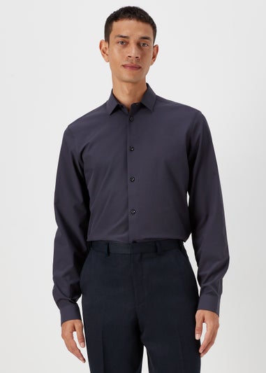 Taylor & Wright Navy 4 Way Stretch Slim Fit Shirt