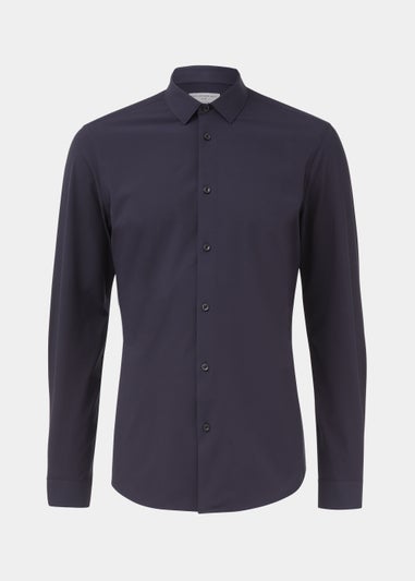 Taylor & Wright Navy 4 Way Stretch Slim Fit Shirt