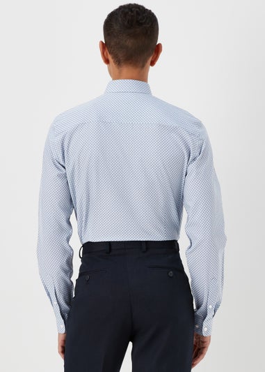 Taylor & Wright Grey Geo 4 Way Stretch Slim Fit Shirt