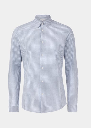 Taylor & Wright Grey Geo 4 Way Stretch Slim Fit Shirt