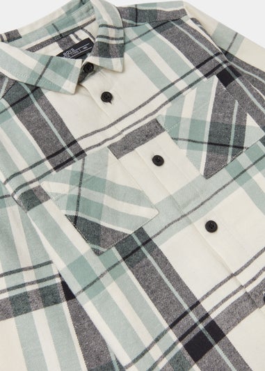 Boys Green & Grey Check Shirt (4-13yrs)