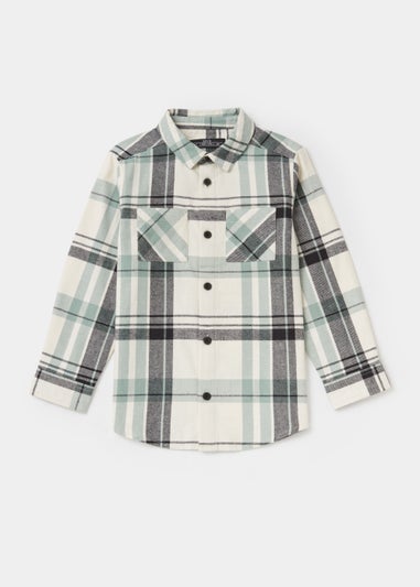 Boys Green & Grey Check Shirt (4-13yrs)