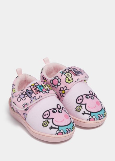 Kids Pink Peppa Pig Slippers (Younger 4-12)