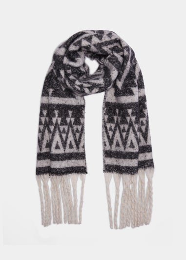 Black & White Navajo Print Scarf