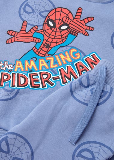 Kids Blue Marvel Spider-Man Sweatshirt & Joggers Set (9mths-6yrs)
