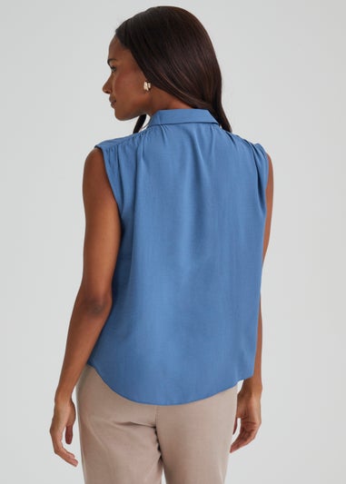 Blue Sleeveless Shirt