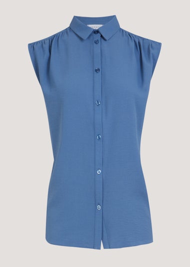 Blue Sleeveless Shirt