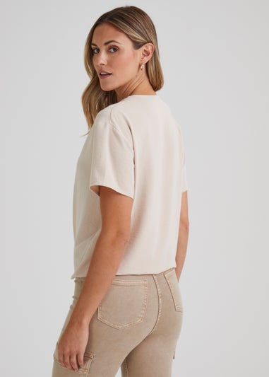 Stone Tie Front Blouse