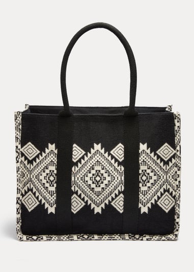 Black & White Jacquard Tote Bag