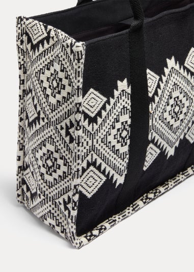 Black & White Jacquard Tote Bag