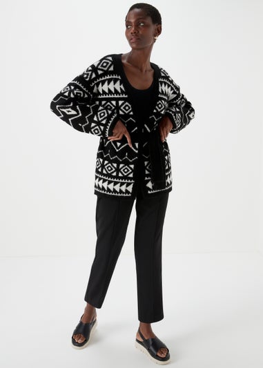 Black Aztec Wrap Cardigan