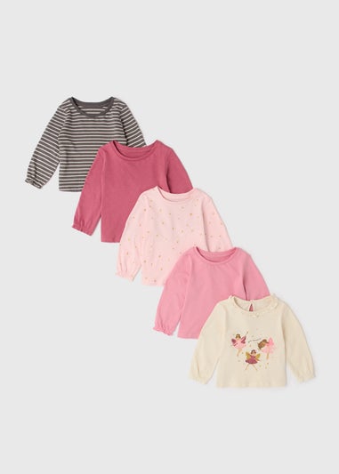 5 Pack Multicoloured Long Sleeve T-Shirt (9mths-6yrs)