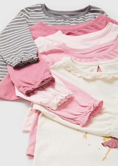 5 Pack Multicoloured Long Sleeve T-Shirt (9mths-6yrs)