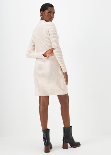 Oatmeal Ribbed Jumper Dress