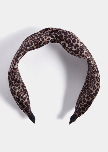 Brown Leopard Print Headband