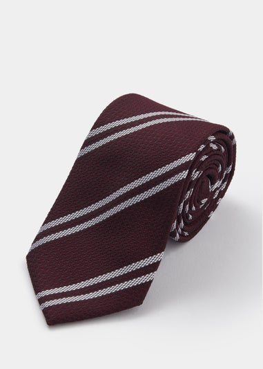 Taylor & Wright Burgundy Stripe Print Tie