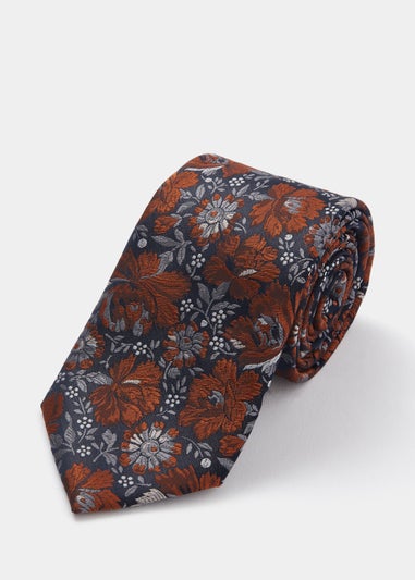 Taylor & Wright Rust Floral Print Tie
