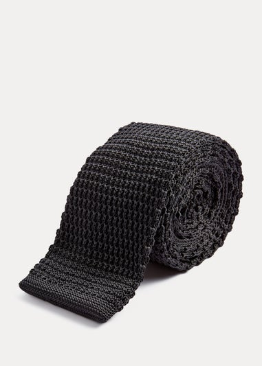 Taylor & Wright Black Knitted Tie