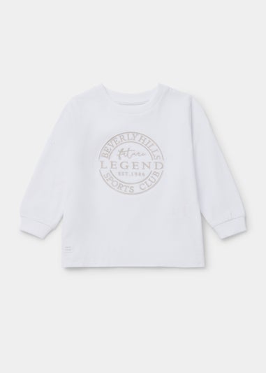 Boys White Embossed Future Legend Long Sleeve T-Shirt (9mths-6yrs)