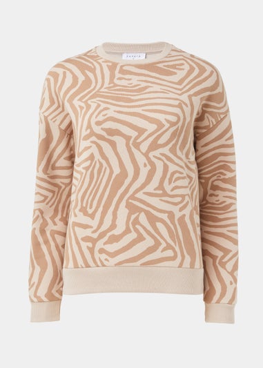 Cream Zebra Print Sweatshirt