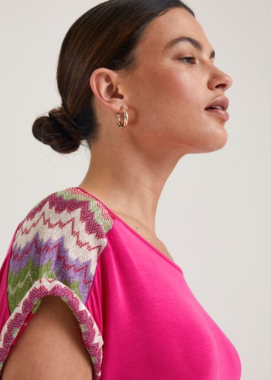 Pink Zigzag T-Shirt Dress