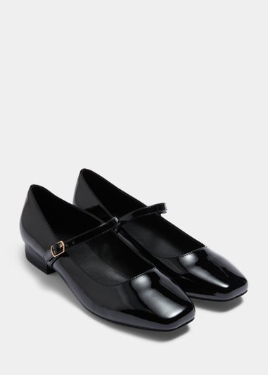 Black Mary Jane Flat Shoes