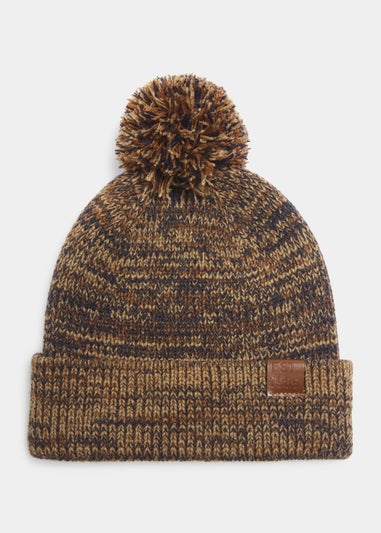 Khaki Pom Pom Knit Beanie