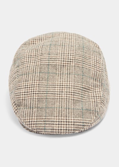 Brown Check Flat Cap