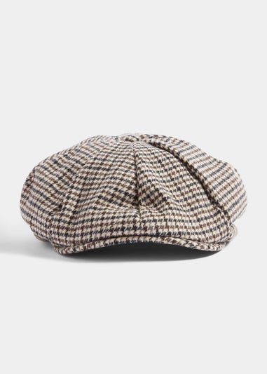 Brown Puppytooth Baker Boy Hat