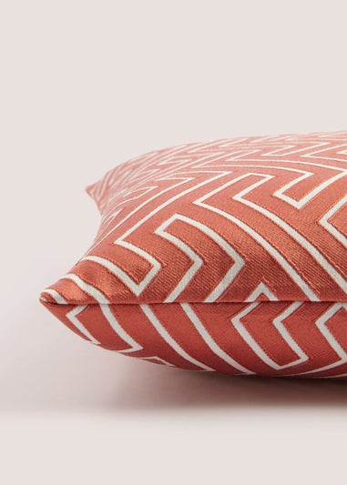 Orange Maze Jacquard Cushion (43cm x 43cm)