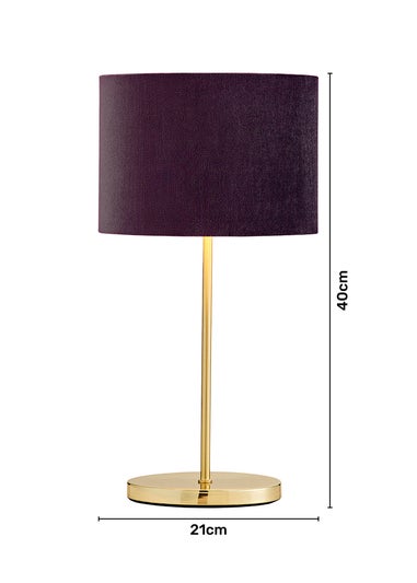 Inlight Maroon Velvet Stick Table Lamp (40cm x 16cm x 21cm)