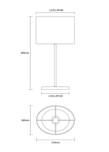 Inlight Maroon Velvet Stick Table Lamp (40cm x 16cm x 21cm)