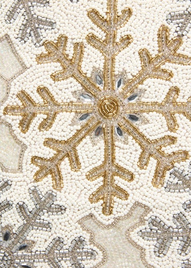 Long Beaded Snowflake Placemat (91cm x 35cm)