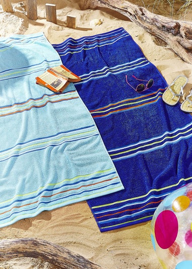Catherine Lansfield Rainbow Cotton Beach Towel Pair