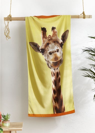 Catherine Lansfield Giraffe Cotton Beach Towel