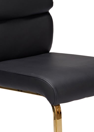 LPD Furniture Set of 2 Antibes Dining Chairs Black (950x640x430mm)