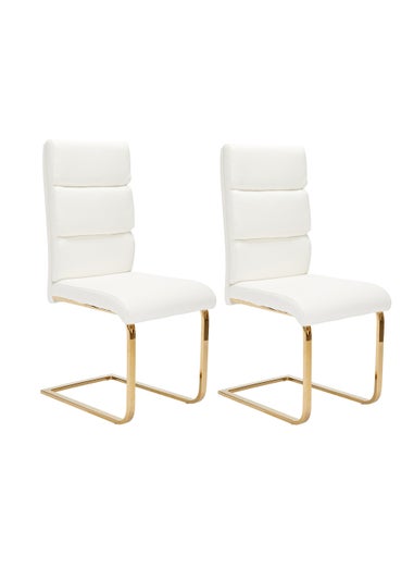LPD Furniture Set of 2 Antibes Dining Chairs White (950x640x430mm)