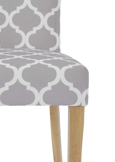 LPD Furniture Set of 2 Hugo Dining Chair Patterned (930x610x475mm)