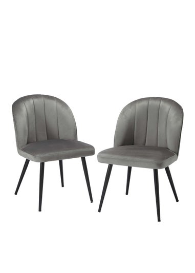 LPD Furniture Set of 2 Orla Dining Chair Grey (815x625x540mm)