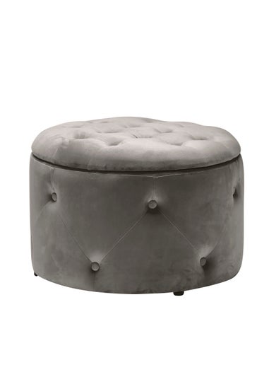 LPD Furniture Cleo Storage Pouff Charcoal (400x600x600mm)
