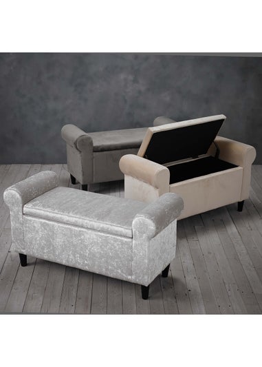 LPD Furniture Highgrove Storage Ottoman Silver (600x450x1150mm)